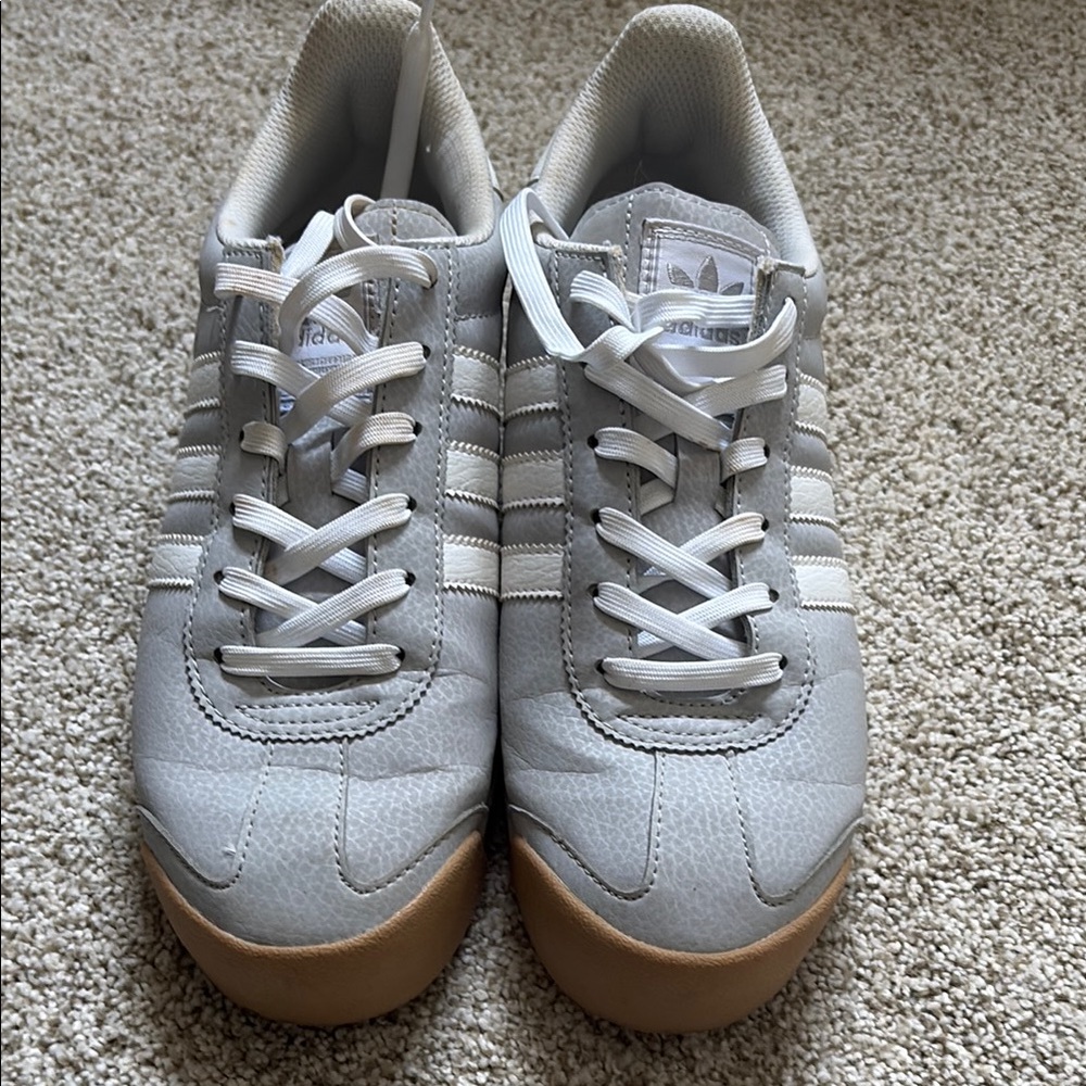 Adidas Light Gray Sneakers with Tan Sole
